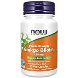 NOW Foods Supplements, Ginkgo Biloba 120 mg, Double Strength, Non-GMO Project Verified, 50 Veg Capsules