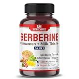 ULTRA HERBS Premium Berberine 12,200MG with Cinnamon, Milk Thistle *USA Made & Test* Promotes Liver Function, Gut Health, Immunity (150 Count (Pack of 1))