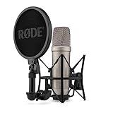 Rode NT1 5th Generation Condenser Microphone with SM6 Shockmount and Pop Filter,Silver