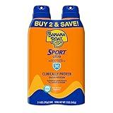 Banana Boat Sport Ultra SPF 30 Sunscreen Spray Twin Pack | Banana Boat Sunscreen Spray SPF 30, Spray On Sunscreen, Water Resistant Sunscreen, Oxybenzone Free Sunscreen Pack, 6oz each