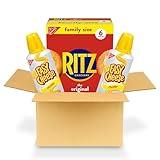 RITZ Original Crackers and Easy Cheese Cheddar Snack Variety Pack, 1 Family Size Box & 2 Cans