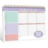 Weekly To Do List Notepad with 52 Undated Sheets（8.5"×11"）- Weekly Desk Planner Pad with Spiral Binding for Women & Man, Office, School and Home Personal Organizer