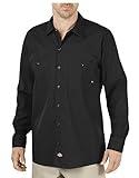 Dickies Occupational Workwear LL535BK 5XL Polyester/Cotton Men's Long Sleeve Industrial Work Shirt, 5X-Large, Black