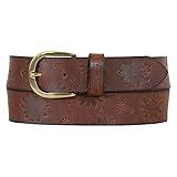 Eddie Bauer Women's Casual Leather Belts, One Size Fits Most, Floral Tooled-Tan, Large