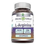 Amazing Formulas L-Arginine Supplement | 500 Mg Per Serving | Capsules | Amino Acid Supplement for Men & Women | Non-GMO | Gluten Free | Made in USA (250 Count)