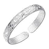 Abiotp 925 Sterling Silver Cuff Bangle Bracelets Adjustable Jewelry Fashion Simple Open Bangles Cuff Jewelry for Women Mom Wife Mothers Day Valentine Gift (Bracelet - A7)