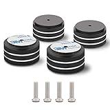 Monosaudio 4Pcs 40x20mm Speaker Isolation Feet Single-sided 3M Adhesives Speaker Spike Pads with Non-Slip Rubber Rings for Audio,Speakers, Subwoofers, Home Theater, Turntable DAC Feet Pad(Black Color)