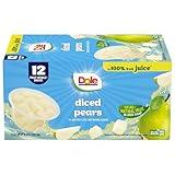 Dole Diced Pears in 100% Juice^ - Dole Fruit Bowls Snacks - 4 oz Fruit Bowls - 12 Pack