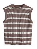 LILLUSORY Sleeveless Sweater Tank Tops for Women Crew Neck Sweater Vest Fall Trending Cotton Outfits 2024 Knit Vest Tops SECoffeeGrey S