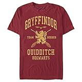 Harry Potter Men's Gryffindor Quidditch SeekerT-Shirt, Cardinal, Large