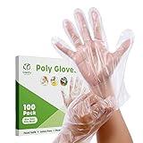 Comfy Package [100 Count Disposable Poly Plastic Gloves for Cooking, Food Prep and Food Service | Latex & Powder Free - One Size Fits Most