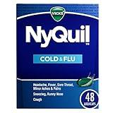 Vicks NyQuil Cold and Flu Relief Liquid Medicine, Powerful Multi-Symptom Nighttime Relief for Headache, Fever, Sore Throat, Minor Aches and Pains, Sneezing, Runny Nose, and Cough, 48 Liquicaps