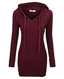 BEPEI Long Sleeve Tops for Women,Misses Classic Blouses Winter Warm Sporty Cool Hoodies Blouson Full Sleeve Round Neck Tunic Shirt Fall Clothes 2024 Trendy Christmas Sweatshirts Gifts,Wine Red S