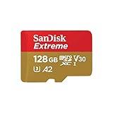 SanDisk 128GB Extreme microSDXC UHS-I Memory Card with Adapter - Up to 190MB/s, C10, U3, V30, 4K, 5K, A2, Micro SD Card - SDSQXAA-128G-GN6MA