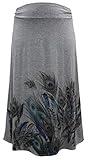 LEEBE Women and Plus Size Maxi Skirt (Small-5X) (S, Feather/Grey)