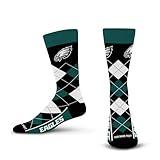 For Bare Feet NFL PHILADELPHIA EAGLES Argyle Remix Premium Dress Sock Team Color OSFM