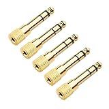 Cable Matters 5-Pack 1/4 to 1/8 Headphone Adapter, 6.35mm to 3.5mm Adapter Male to Female, Gold Plated Stereo Headphone 3.5mm to 1/4 Adapter