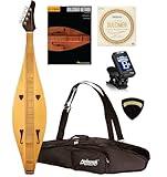 Applecreek ACD100 Dulcimer 4-String Spruce Teardrop Appalachian Mountain Instrument with Bag, Hal Leonard Book, D'Addario J64 Strings Bundle - Made in Romania ACD100K