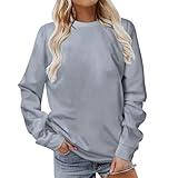 Chounliem Cute Tops for Women Casual Long Sleeve Plain Sweatshirts Crew Neck Cute Solid Sweaters Prime Try Before You Buy Men Teachers Deals Prime Deal of Day V Neck Sweaters for Women