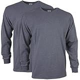 Gildan Men's Ultra Cotton Long Sleeve T-Shirt, Style G2400, Multipack, Dark Heather (2-Pack), Large