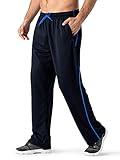 MAGNIVIT Men's Gym Pants Loose Fit Fitness Workout Sweatpants with Zipper Pockets Blue