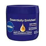 NIVEA Essentially Enriched Body Cream, Moisturizing Cream for Dry and Very Dry Skin, Enriched with Deep Nourishing Serum and Almond Oil 13.5 Oz Jar