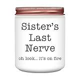 Homsolver Sister Gifts, Gifts for Sister from Sisters Brother, Happy Sister Birthday Gift Ideas, Mothers Day Christmas Gifts for Sister Female Friends Sister in Law, Lavender Scented Candles