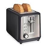 Hamilton Beach Gourmet 2 Slice Slot Toaster with Extra Long & Wide Slots, Sure-Toast Technology, Shade Selector, Bagel Setting, Matte Black and Stainless Steel (22996)