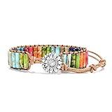 sedmart Bracelet for Women Wrap Bracelet Yoga Bracelets Sunflower Button Healing Bracelet