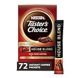 NESCAFE Taster's Choice, House Blend Light Medium Roast Instant Coffee, 12 boxes (72 packets)