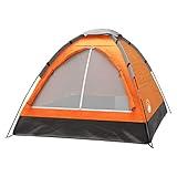 2-Person Camping Tent - Includes Rain Fly and Carrying Bag - Lightweight Compact Outdoor Tent for Backpacking, Hiking, or Beaches by Wakeman (Orange)