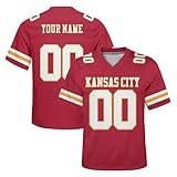 Generic Custom Football Jersey, Personalized with Any Name and Number, Football City Team Gifts for Men Women Fans and Boys., Kansas