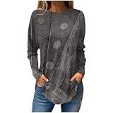 Tunic Sweatshirt Womens Tunic Tops Shirts Dressy Casual Fall Long Sleeve Pullover Cute Floral Print Lose Fit Blouses Crew Neck T-Shirt Lightning Deals of Today Prime Clearance