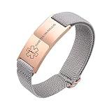 VNOX Medical Alert Id Bracelet for Women, Diabetes on Insulin Medical Alert Bracelets for Women Men Patients Stainless Steel Emergency Bracelets Wristband,Personalized Mens Life Health Alert Bracelet