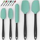 Silicone Spatula Set of 5,High Temperature Resistant, Food Grade Silicone, Dishwasher Safe, for Baking, Cooking (Aqua Green)