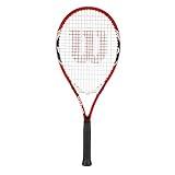 Wilson Federer Adult Recreational Tennis Racket - Grip Size 3 - 4 3/8", Red/White/Black