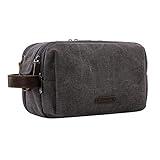 BAGSMART Toiletry Bag for Men, Canvas Travel Toiletry Organizer Dopp Kit Water-resistant Shaving Bag for Toiletries Accessories,Grey-Medium