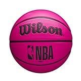 WILSON NBA DRV Outdoor Basketball with Pump - Pink, Size 6-28.5"