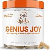 Genius Joy, Nootropic Mood Enhancer Supplement - Support Cognitive Health, Enhance Mood & Neural Function with Brain Boosting L-Theanine, Panax Ginseng & SAM-e - Organic, Non-GMO, & Gluten-Free