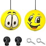 Frienda 2 Sets Double Garage Parking Aids, includes 2 Pieces Parking Assist Balls Garage Ball Stopper, 2 Pieces Plastic Cord Locks and 2 Pieces Screw Hooks Garage Parking Indicators for Car Parking