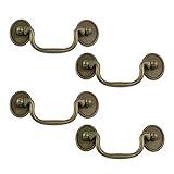 T Tulead Drop Bail Handle Pulls 3.35-Inch Hole Center Drawer Pulls Handles Antique Bronze Cabinet Handles Zinc Alloy Furniture Door Pull 4PCS with Screws