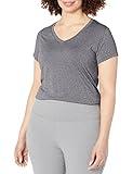 Hanes womens Sport Heathered Performance V-neck Tee Shirt, Granite Heather, Medium US