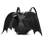 NEEVAS Fashion Girl Gothic Black Bat Heart Wings Backpack Goth Punk Lace Wing Bag