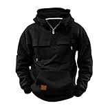 Tactical Sweatshirts for Men Quarter Zip Hoodie Retro Western Sweatshirt Drawstring Long Sleeve Sweatshirt Hoodie Prime of Day Deals Today 2024 October