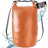 Gorilla Gear Heavy Duty 100% Waterproof IPX 6 Dry Bag, Tear and Puncture Resistant Bags for Kayaking Boating Hiking Camping Swimming Water Sports, Lightweight Outdoor Wet Storage Backpack, 20L, Orange