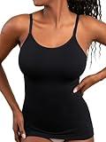 SHAPERMINT Womens Tops - High Compression Scoop Neck Cami - Tank Top for Women, Camisole for Women Black