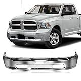 KYX Front Bumper Face Bar Compatible for Dodge Ram 1500 2014-2018/Ram 1500 Classic 2019-2022 w/o Fog Light Holes & Park Assist Sensor Holes, Chrome Steel Front Bumper Replacement for CH1002397