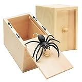 Motiloo Original Spider Prank Box,Handdmade Wooden Pop Out Rubber Spider Scare Box Joke Toys Prank for Kids & Adults Prank Gift Halloween