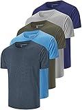 5 Pack Men's Dry Fit T Shirts, Athletic Running Gym Workout Short Sleeve Tee Shirts for Men (US, Alpha (Alpha), S, Regular, Set 2)