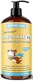 Wonder Paws Fish Oil For Dogs - Omega 3 For Dogs From Alaskan Salmon, Cod & Krill Oil - EPA DHA Fatty Acids - Less Shedding & Itching - Skin, Joint, Immune & Heart Health - 16 oz Pet Liquid Supplement